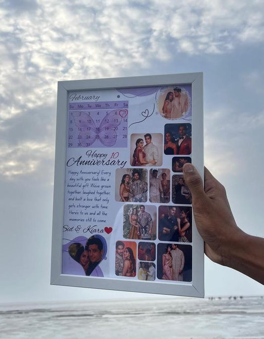 Personalized Anniversary Photo Frame with Calendar & Memories
